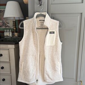 L.L. Bean Off-White Fleece Vest